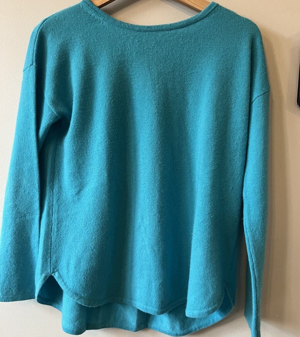Premise Cashmere Sweater Split Back Ladies Small Blue